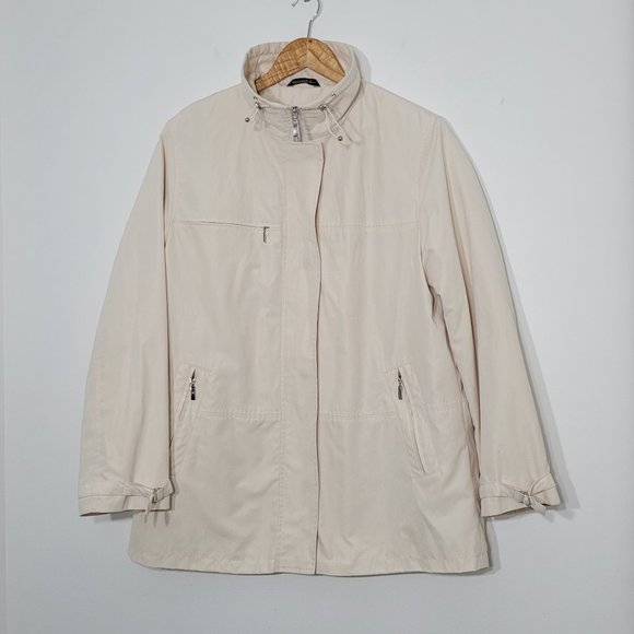Concept UK Cream Full Zip Lightweight Waterproof Jacket Coat Causal Size 38 - Picture 1 of 13